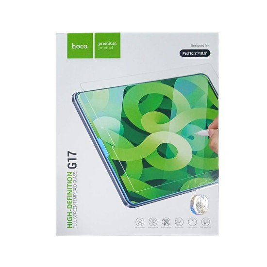 Hoco Full Screen HD Tempered Glass G17 for Apple iPad 10.2"/10.5" Transparent Hoco Full Screen HD Tempered Glass G17 for Apple iPad 10.2"/10.5" Transparent